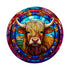 BooBoo Highland Cow Circular Glass Suncatcher Worktop Saver